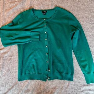Amo Rosa Bright Gree Cardigan Sweater with Jewel Buttons